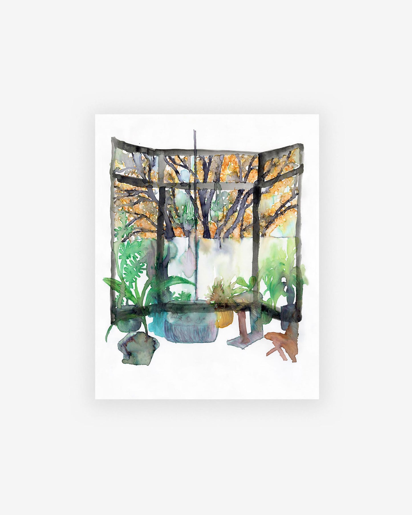 A watercolor painting by the artist, Eskayel founder, featuring a Apartment Print Two
