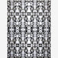 A black and white Biami Hand Knotted Rug  Black pattern on a white background