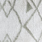 A close up image of a Peaks Hand Knotted Rug Grey with a geometric design, hand-knotted composition