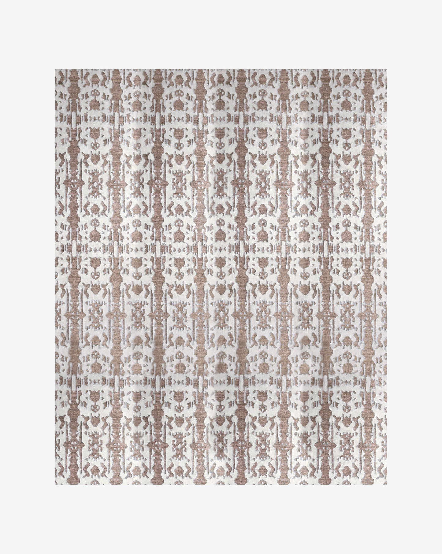 A brown and white pattern on a Biami Flatweave Rug Hide in the Biami colorway