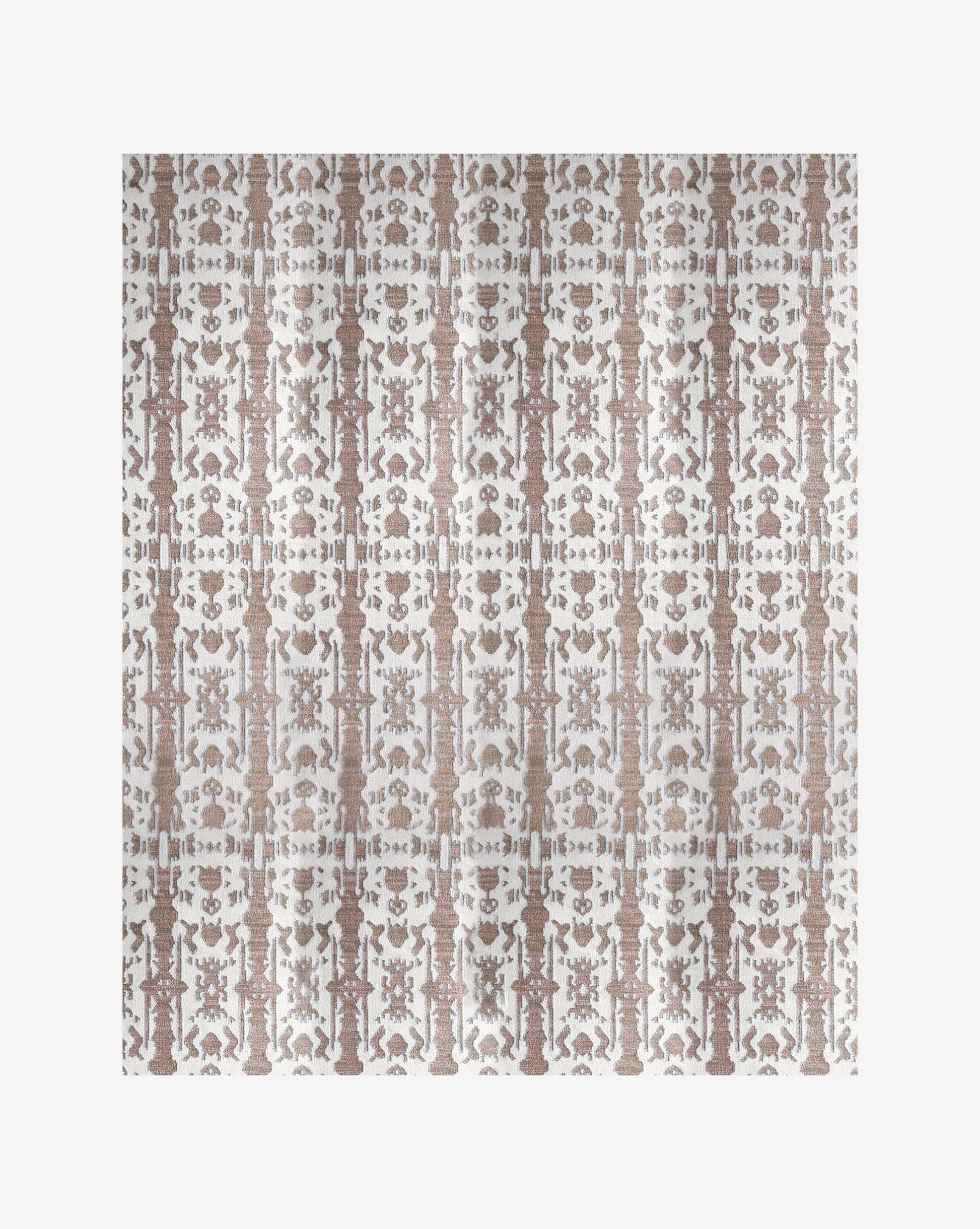 A brown and white pattern on a Biami Flatweave Rug Hide in the Biami colorway
