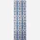 A blue and white flatweave rug with a Biami Flatweave Rug Indigo pattern