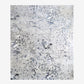 A blue and white abstract Bosky Toile Hand Knotted Rug on a white background