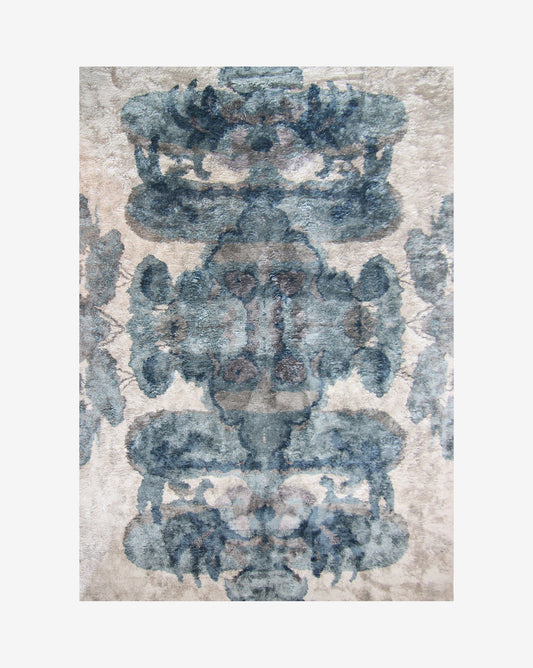 A luxury handmade Diego Hand Knotted Rug||Slate from the Presidio Collection with an abstract design.