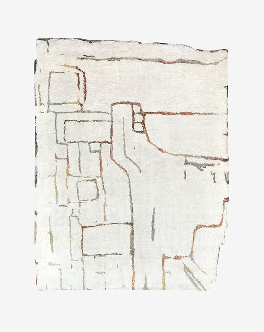 A Portico Hand Knotted Rug||Sol with a drawing on it.