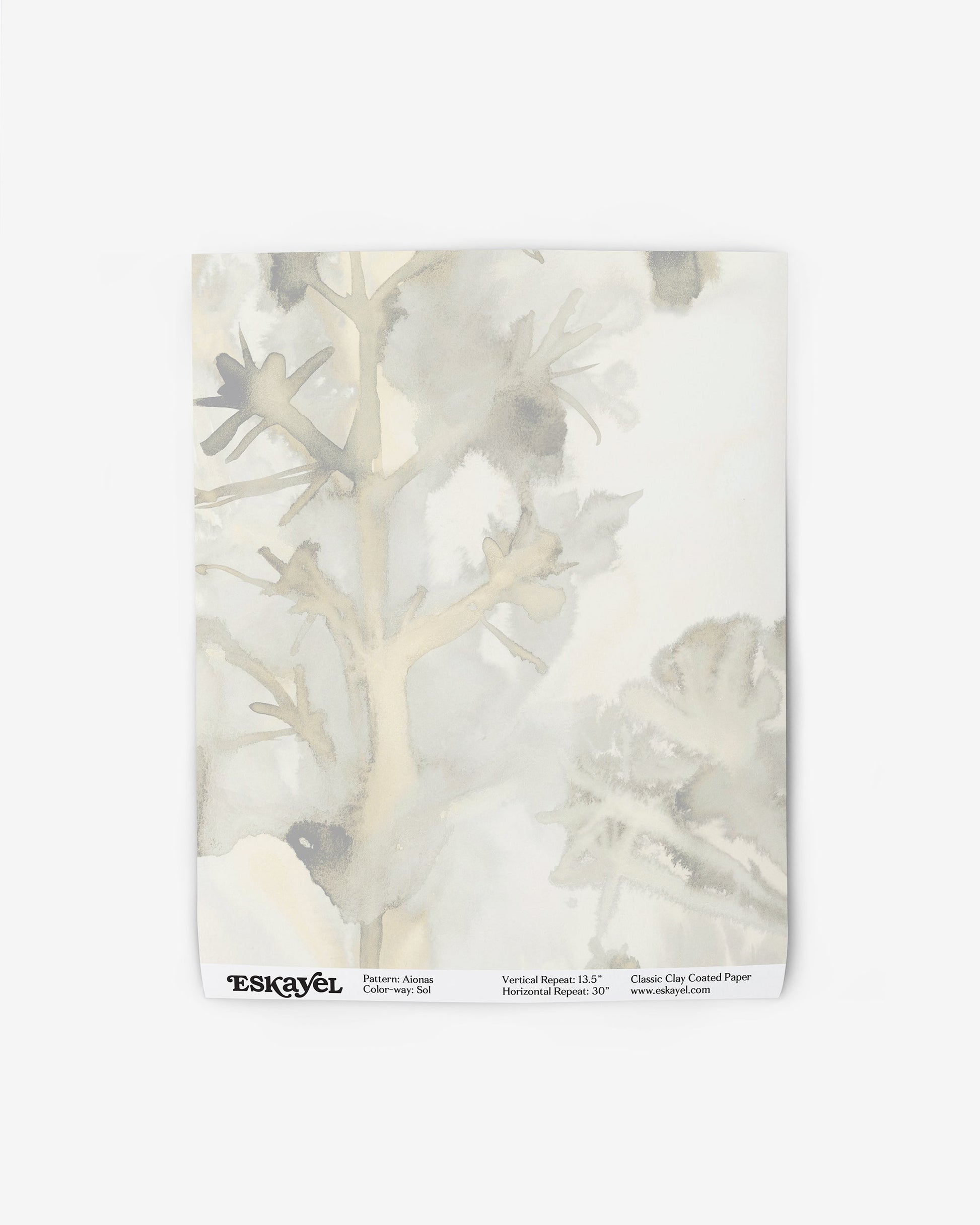 A white and gray Aionas Wallpaper with a floral pattern on it.