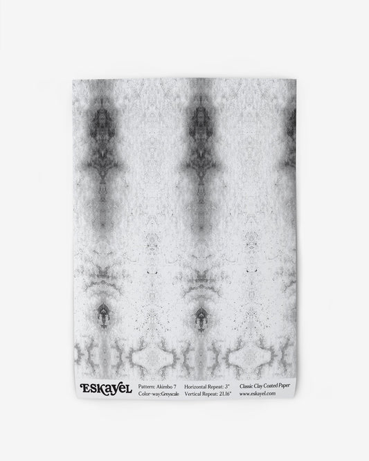 To a sample of the Akimbo 7 Wallpaper Sample Greyscale wallpaper with its pattern, please choose the desired option
