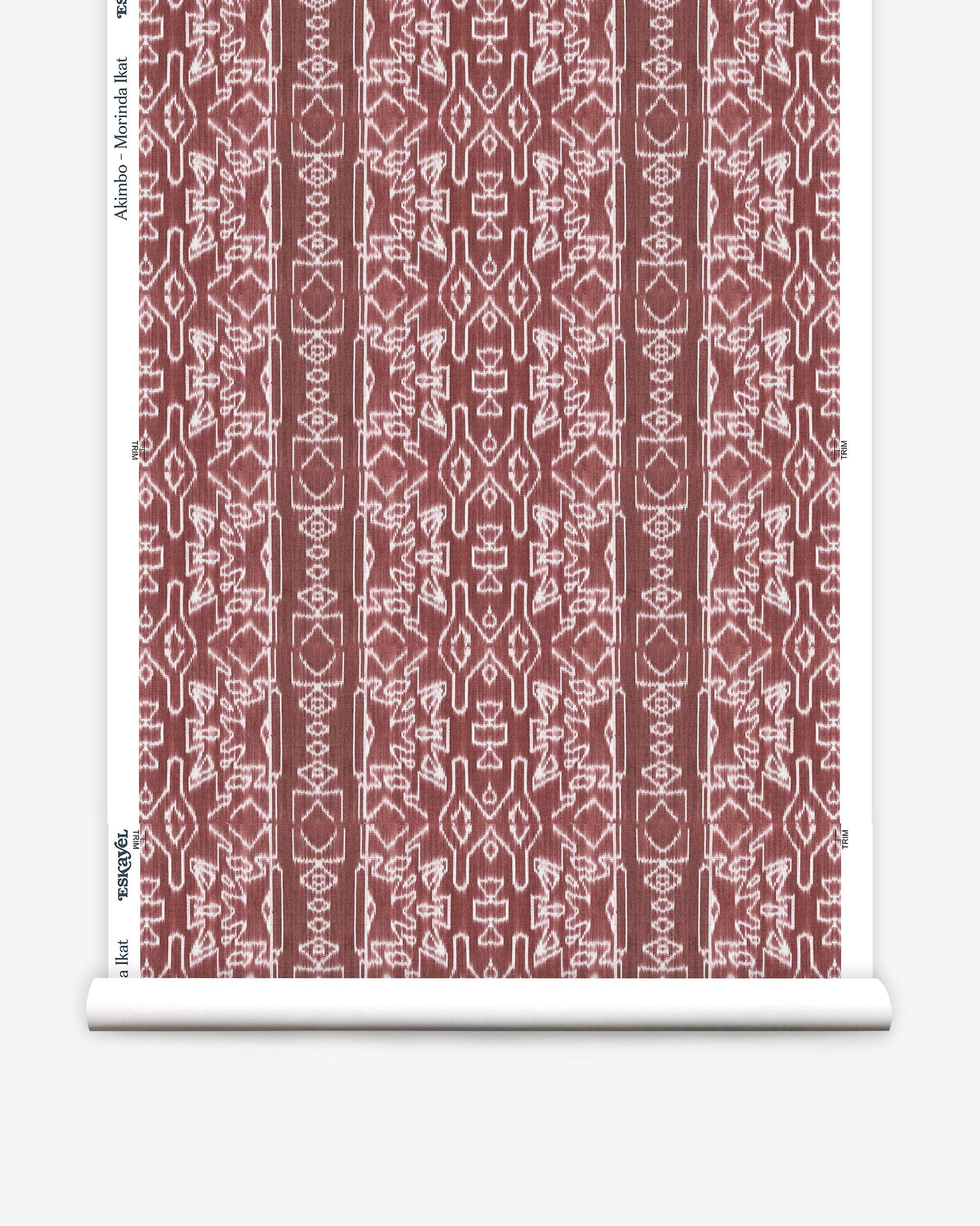 A paper with the Akimbo Wallpaper Morinda Ikat pattern on it