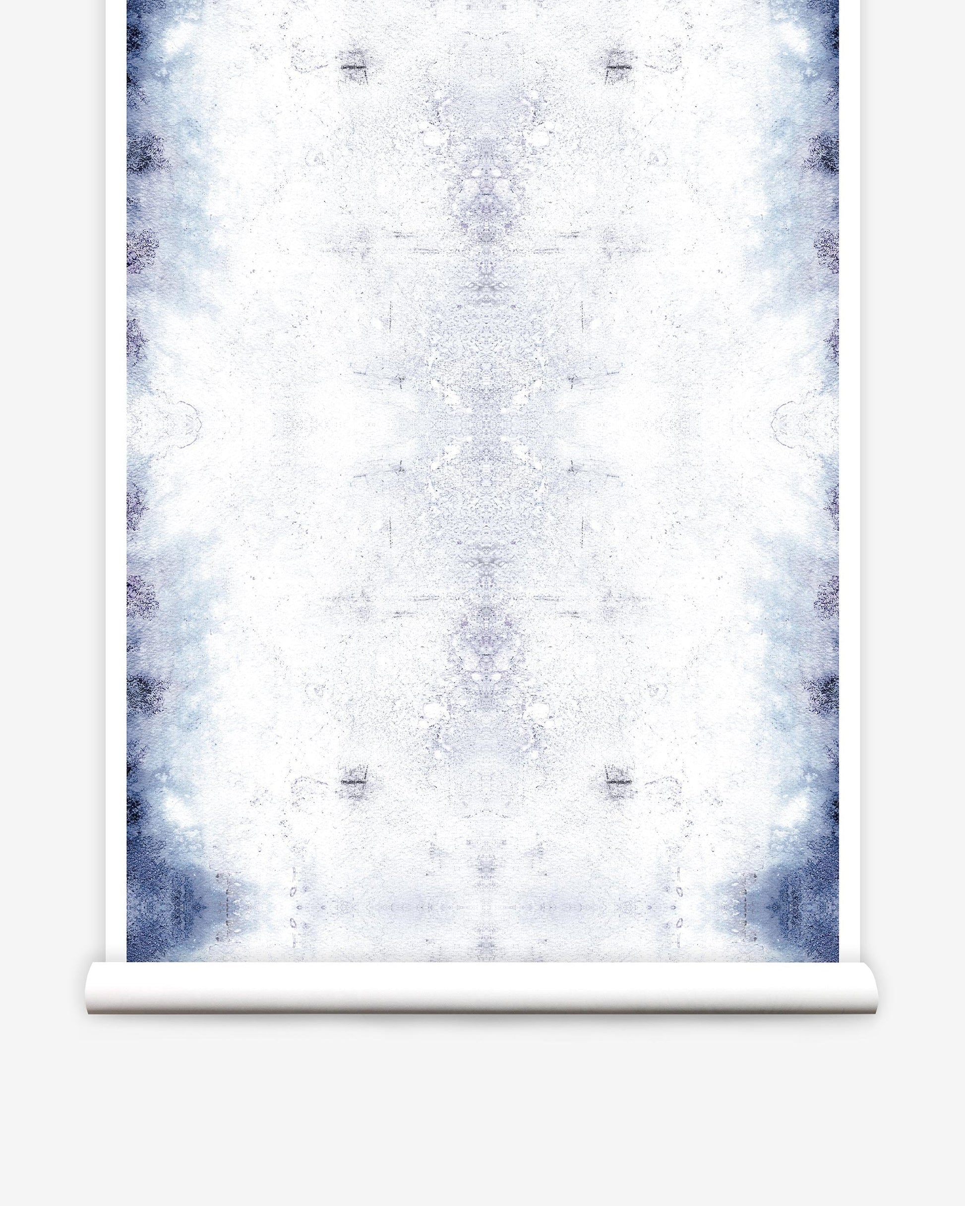 A blue and white Aquarius Wallpaper Indigo on wallpaper from the Era Collectionon wallpaper