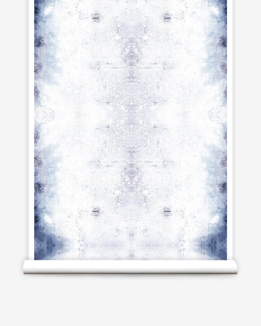 A blue and white Aquarius Wallpaper Indigo on wallpaper from the Era Collectionon wallpaper