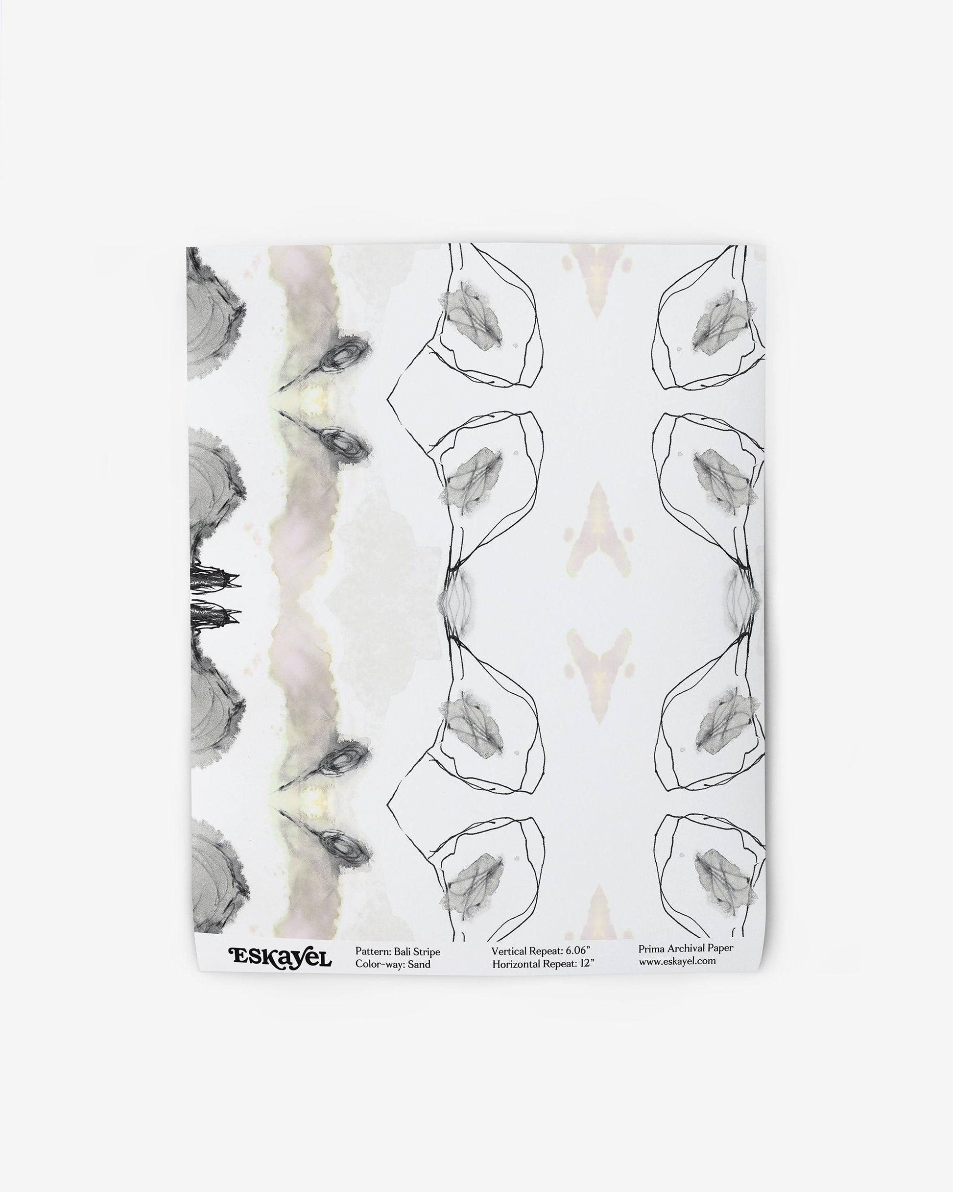 A white and beige Bali Stripe Wallpaper Sand with an abstract aesthetic