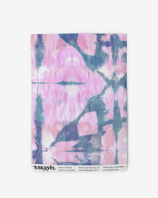 a sample of a Banda Wallpaper Sample Pinken tie dye wallpaper