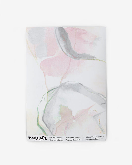 Wallpaper swatch image of Canopy Cameo's watercolored blind contour drawing of plants | Eskayel