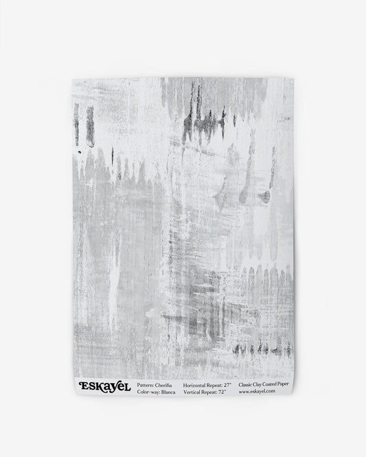 Wallpaper swatch image of Cherifia Blanca's watercolored in grey shades | Eskayel