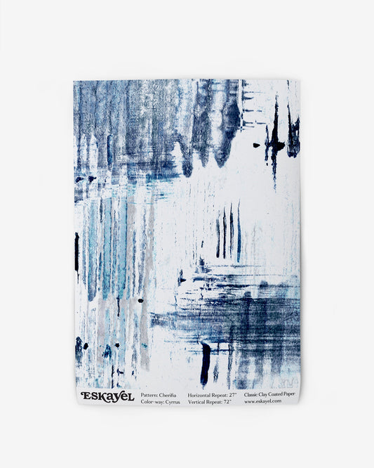 Wallpaper swatch image of Cherifia Cyrrus's watercolored in blue hues | Eskayel
