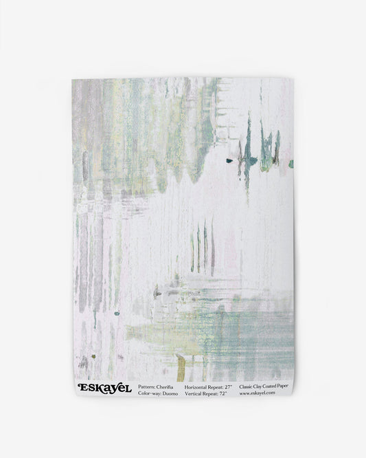 Wallpaper swatch image of Cherifia Duomo's watercolored multi-colored hue with hints of pink | Eskayel