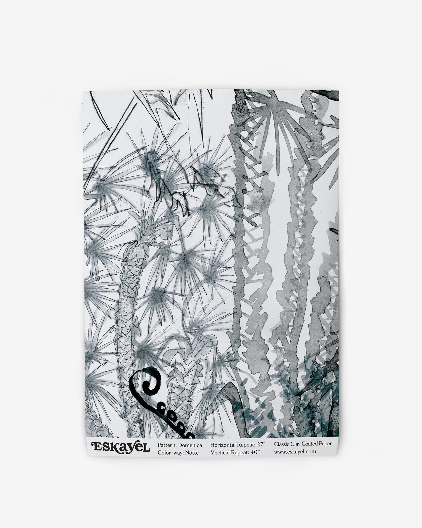 Order a Domenica Wallpaper Sample||Notte drawing of plants.