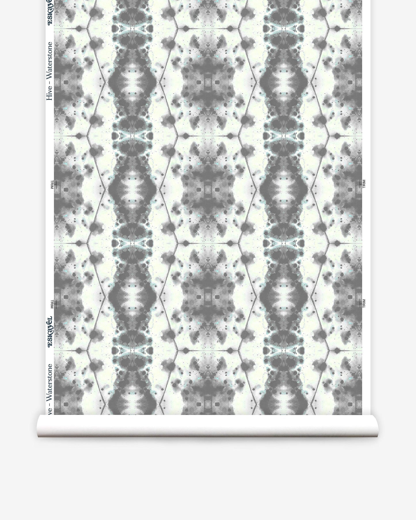 A white and gray Hive Wallpaper with a floral pattern.