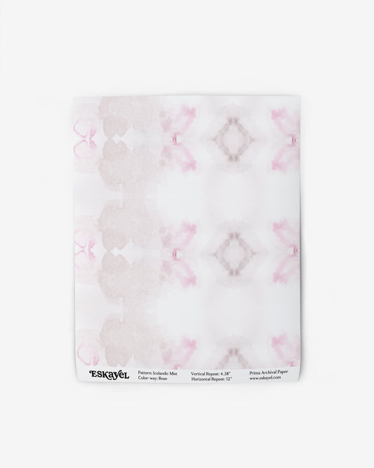 An Icelandic Mist Wallpaper Sample Rose mousepad with a floral pattern is available to order