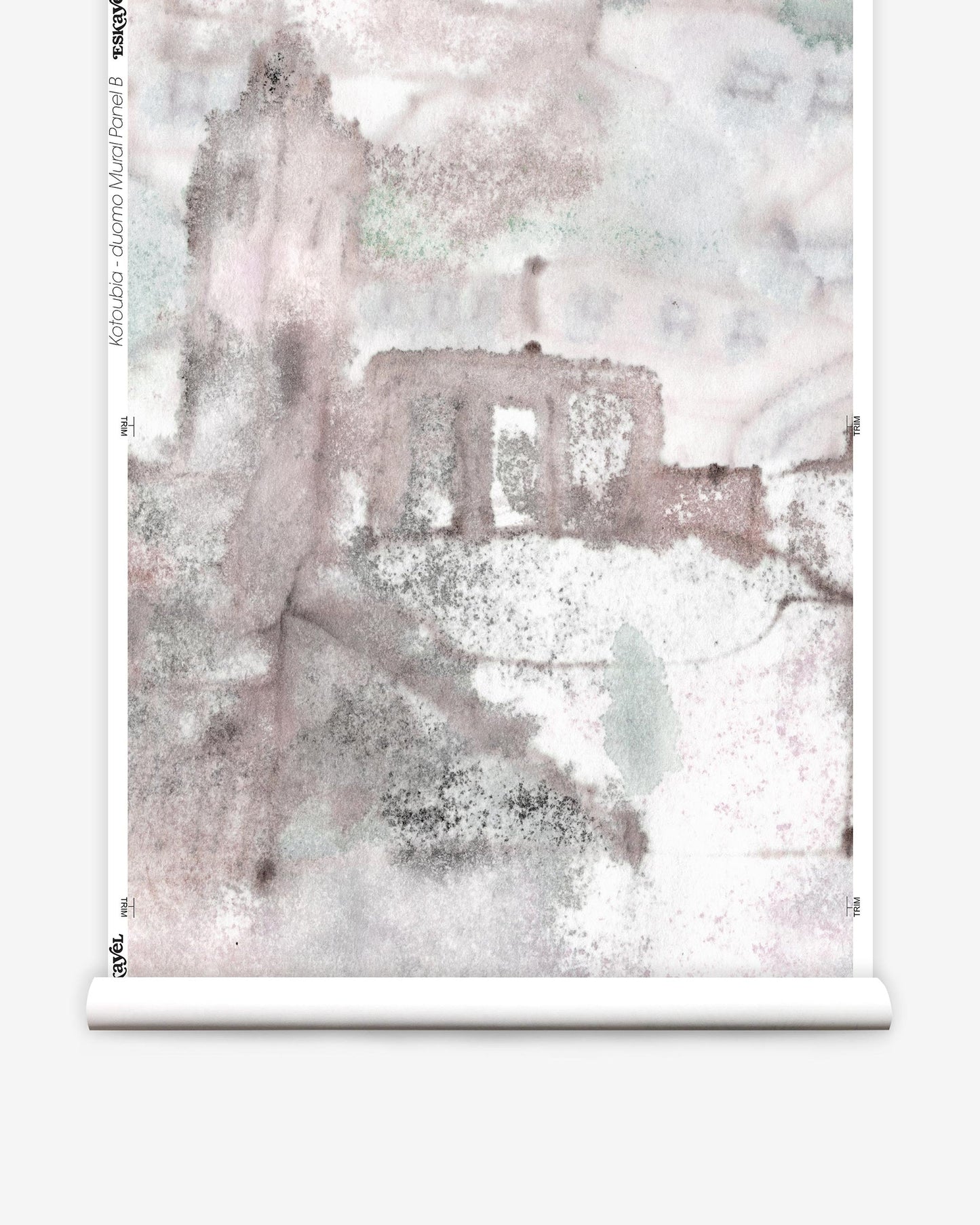 A watercolor painting of a castle on a roll of Kotoubia Wallpaper Mural, reminiscent of Morocco's Kotoubia.