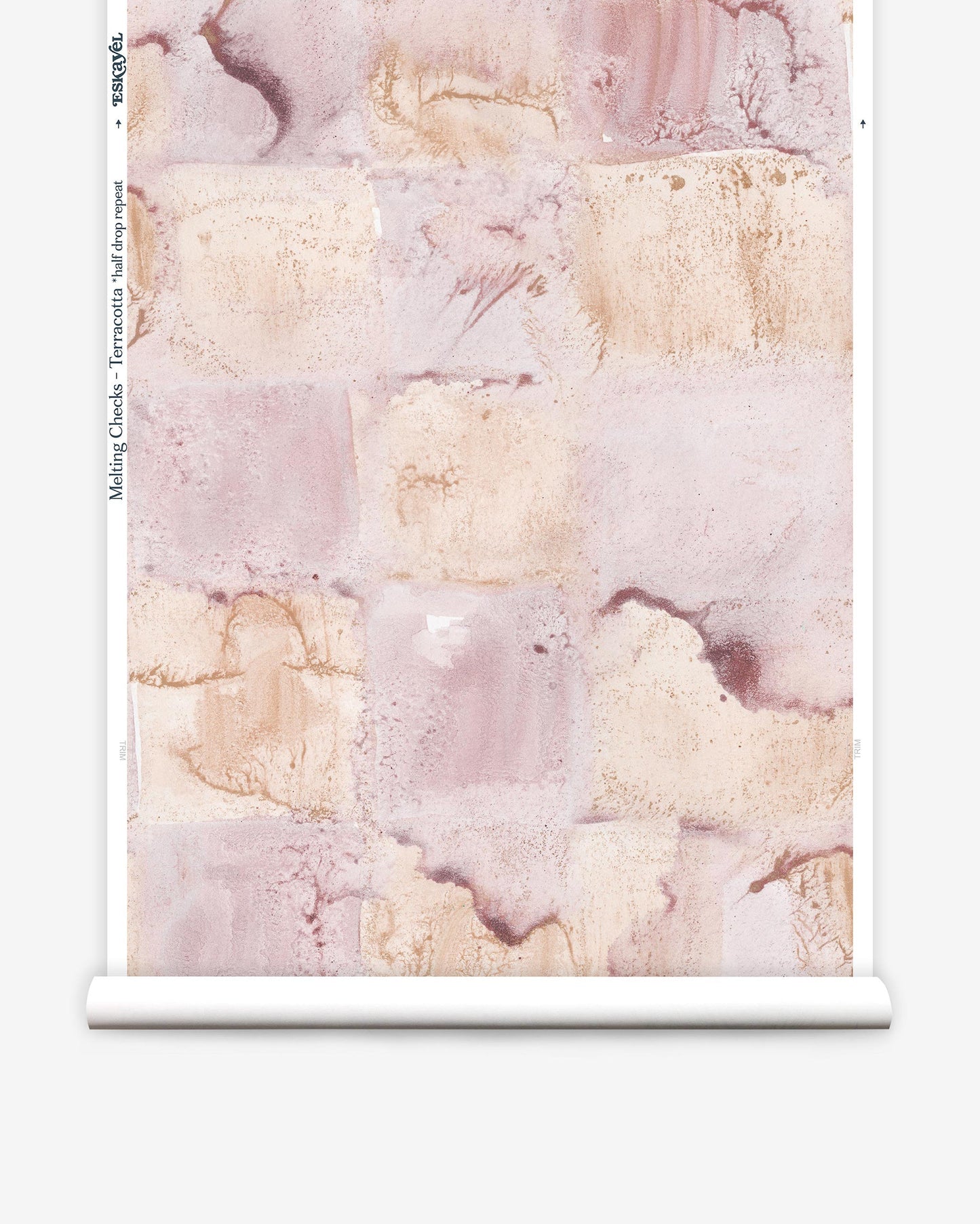 Melting Checks Wallpaper||Terracotta
