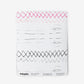 A white piece of paper with a graphic pattern of Native Stripe Wallpaper Black + Crimson on it