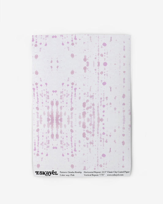 A pink and white abstract pattern on wallpaper, suitable for ordering the Omaha Kinship Wallpaper Sample Pinkon wallpaper