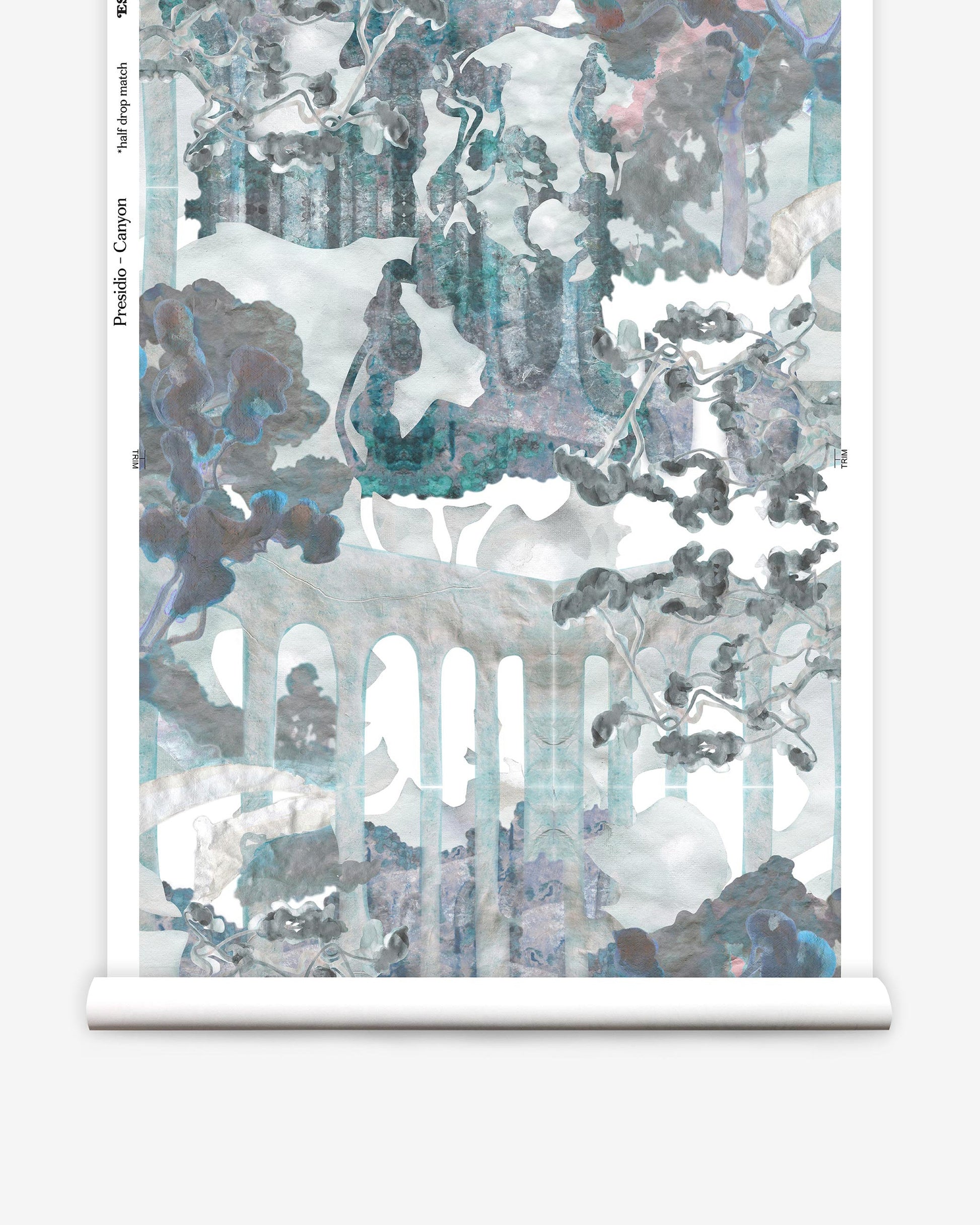 A Presidio Wallpaper Canyon with a blue and white design on it
