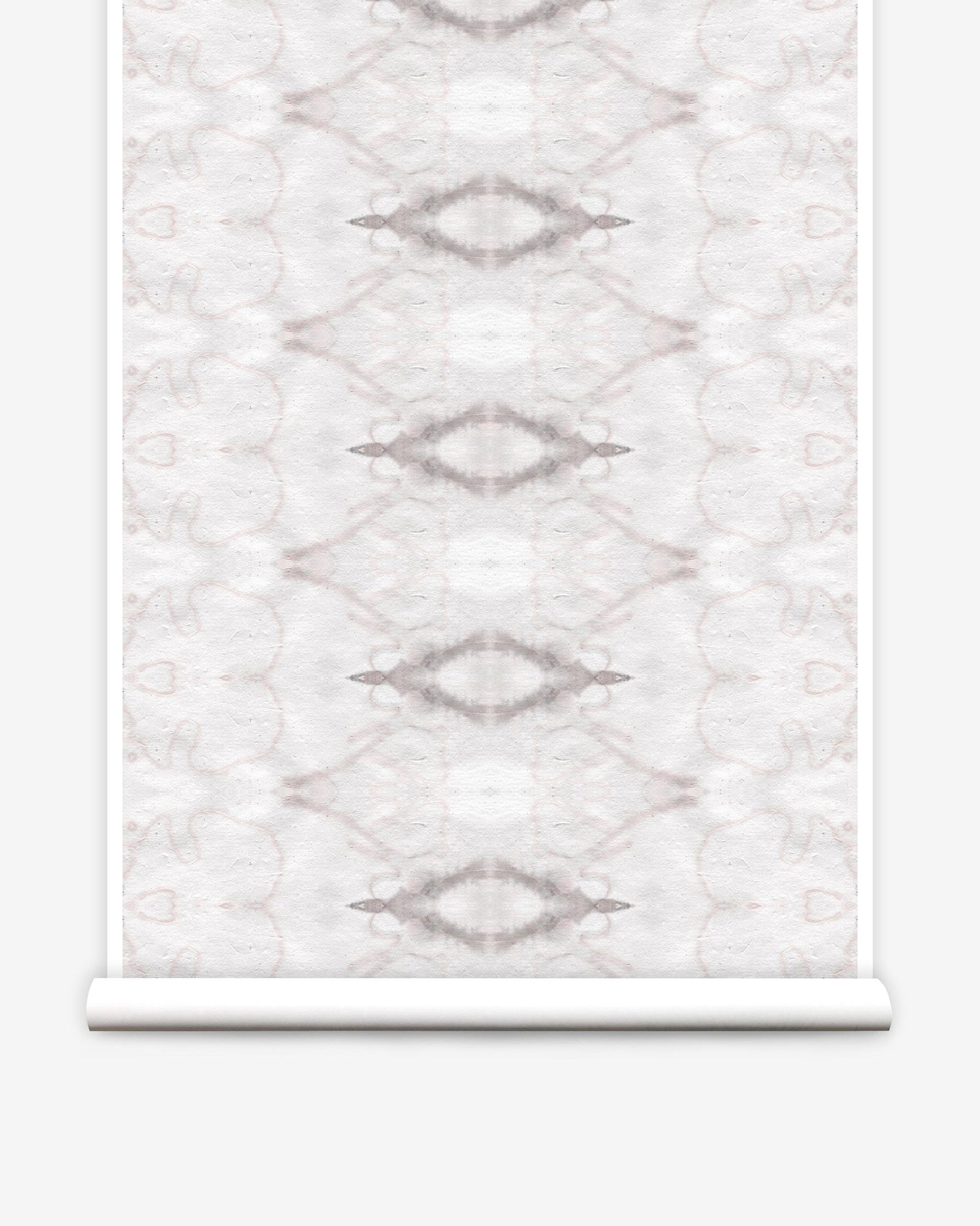 A white and grey The Knitting Wallpaper Rooster luxury wallpaper with a geometric pattern
