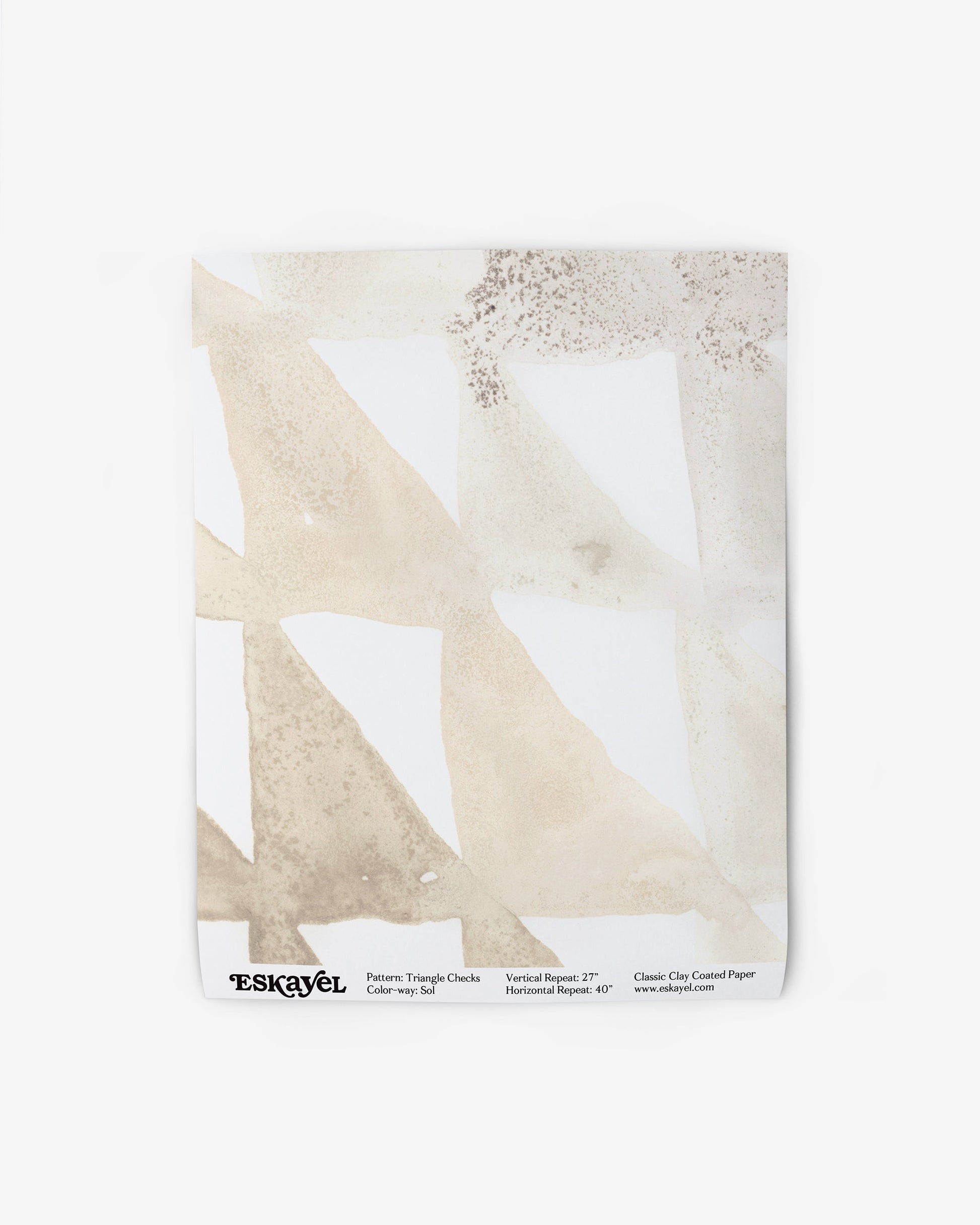 A white, beige, and brown Triangle Checks Wallpaper Sol on wallpaper piece of arton wallpaper