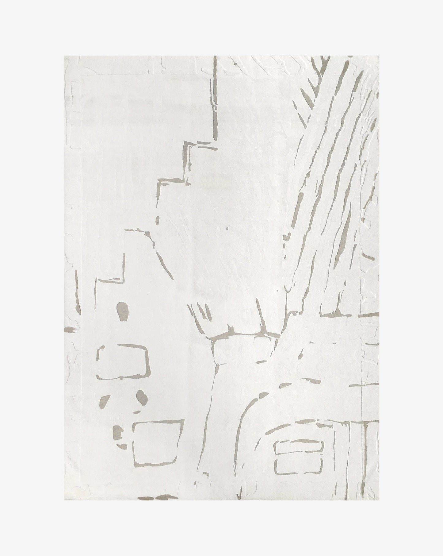 A white piece of paper with a La Scala Hand Knotted Rug Neutral drawing on it