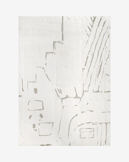 A white piece of paper with a La Scala Hand Knotted Rug||Neutral drawing on it.