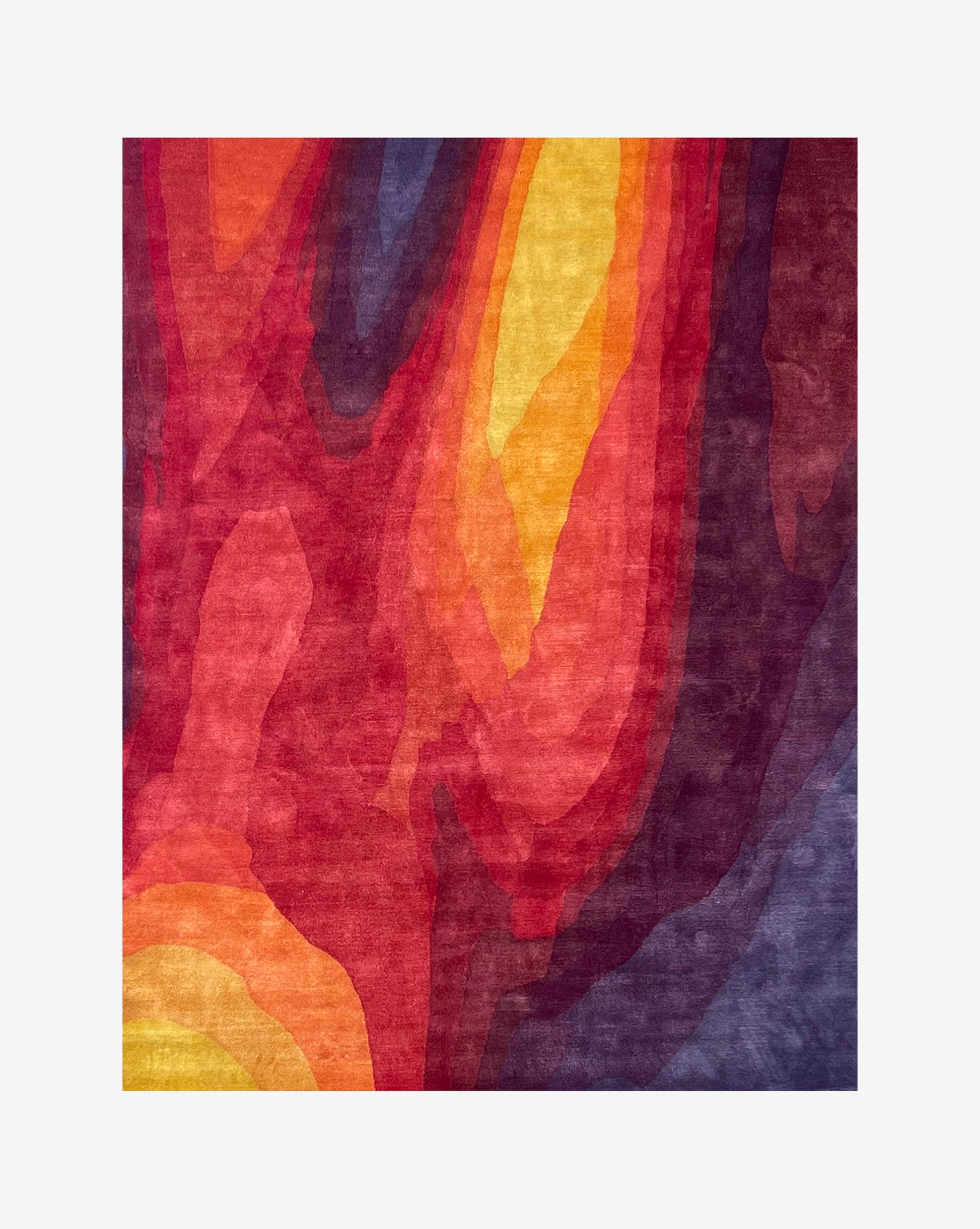 The Progressions Hand Knotted Rug Fire brings vibrant energy to any space