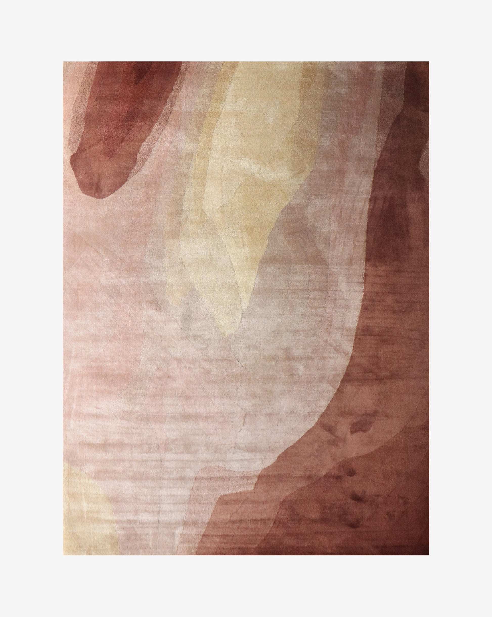 A Progressions Hand Knotted Rug||Light Sienna with a light sienna, pink, brown, and yellow abstract design.